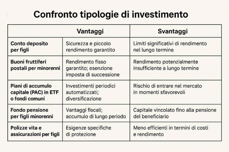 Vantaggi di investire per i figli